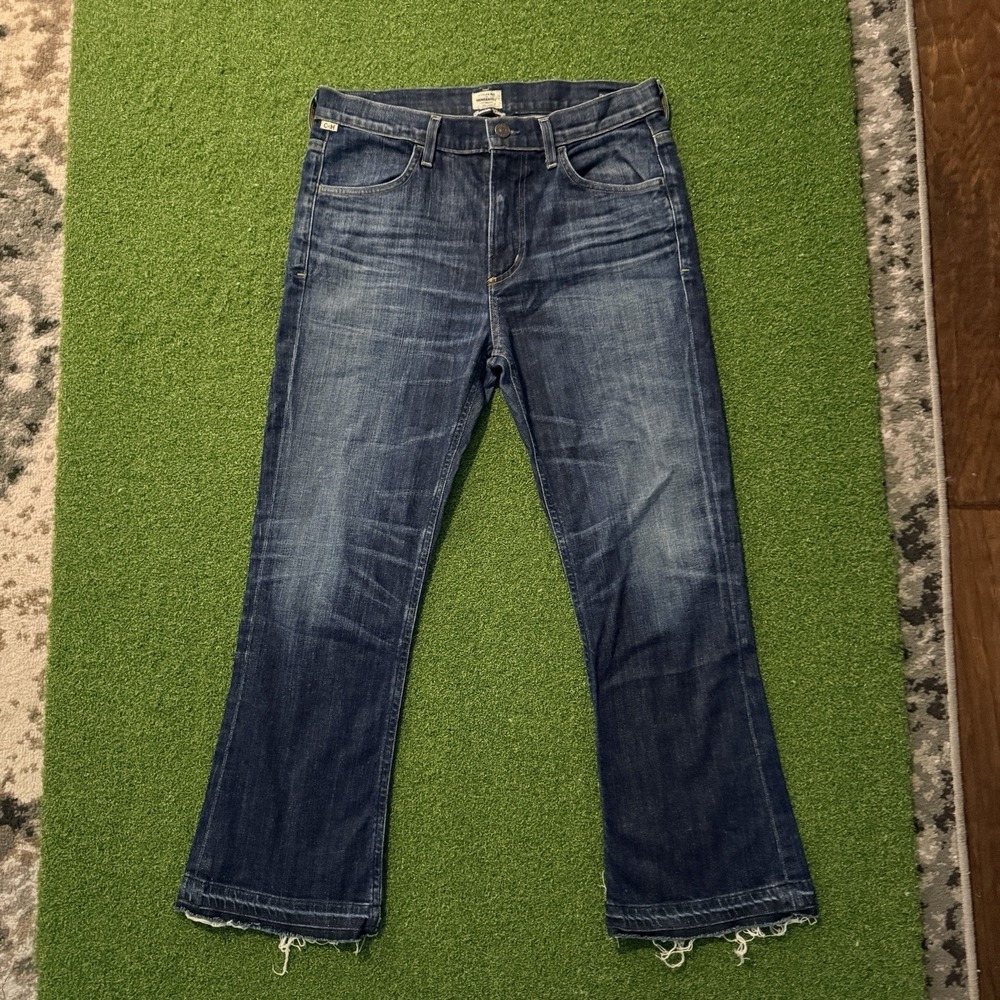 Citizens of Humanity Women's Drew Crop Flare Jeans Blue Size 29 Premium Vintage
